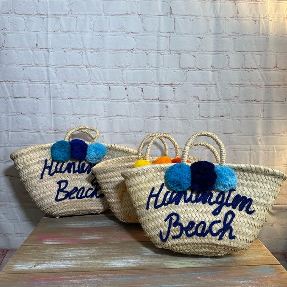 Straw woven beach handbag 14x10X5 inch Qty 3 or 3/$25 - Picture 5 of 6